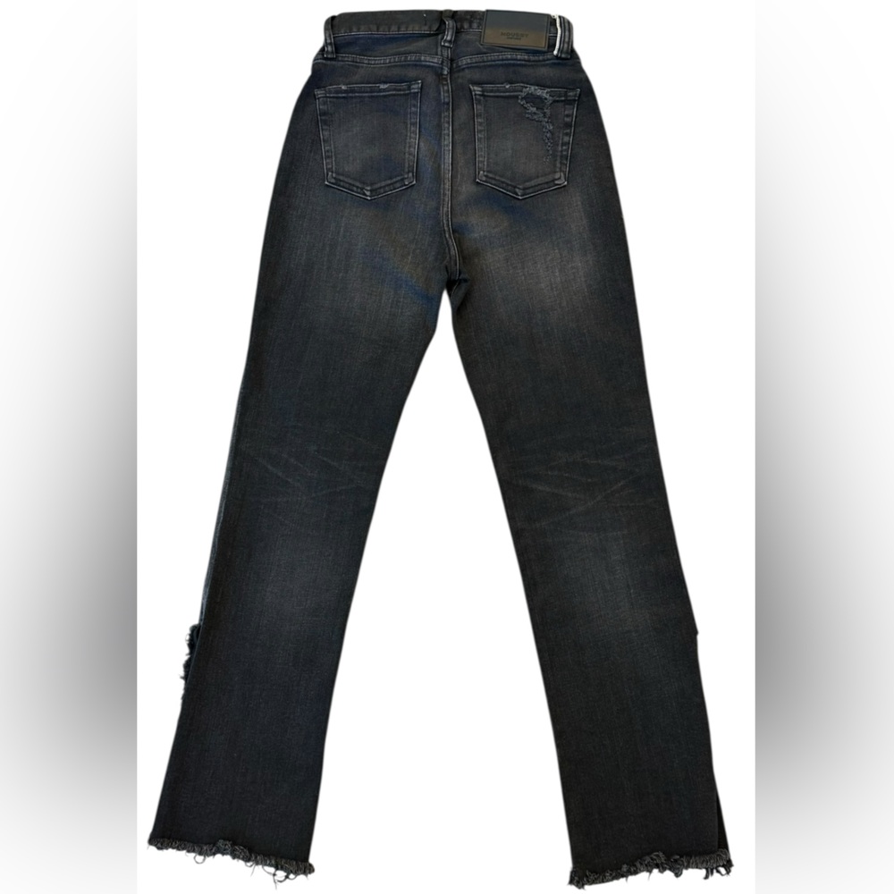 Moussy Vintage Alhambra Flare Jeans Split Hem High Rise Japanese Denim Size 24 - Picture 8 of 14